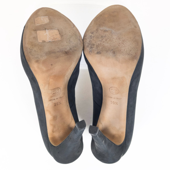 CHANEL Black Calfskin Leather Cap Toe CC Platform Pumps Women's FR 39.5 US 8.5 - Picture 3 of 11